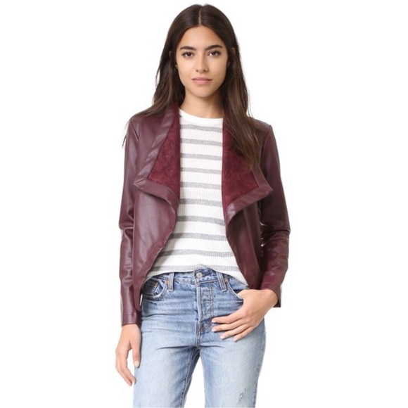 BB Dakota Jackets & Blazers - NWT BB Dakota Faux Leather Drape Front Jacket